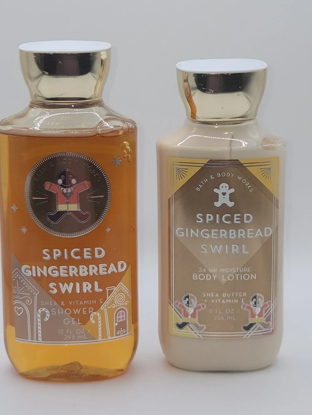 Bath & Body Works Spiced Gingerbread Swirl Shower Gel & Body Lotion Set